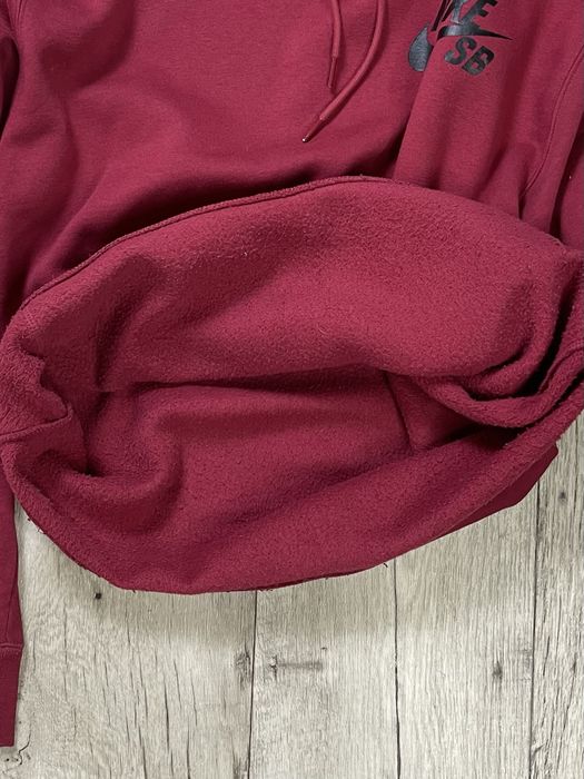 Nike SB кофта балахон S-M размер худи на флисе бордовая
