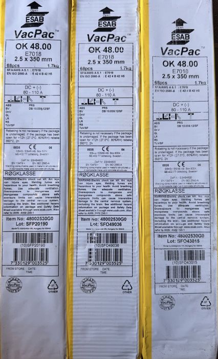 VACPACK ESAB OK 48.00 (E7018) 2.5x350mm