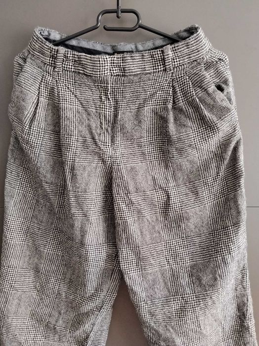 Massimo Dutti spodnie 100% wełna w kratę r. 36/S (z metki 40) kuloty szerokie