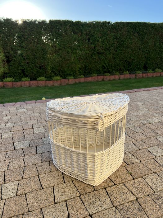 Wiklinowa skrzynia na gołębie śluby, gołębnik wiklinowy, serce