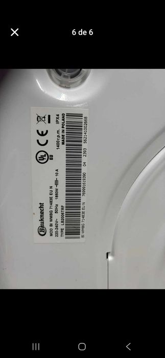 Máquina de Lavar roupa de encastre