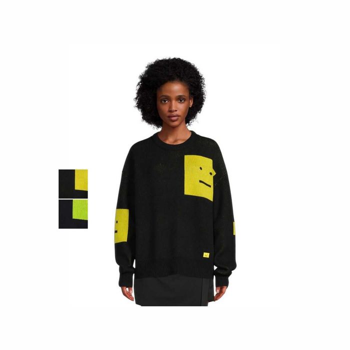 Светр Acne Studios Animation Pop Face Crewneck Sweater Black Yellow \ Black Green