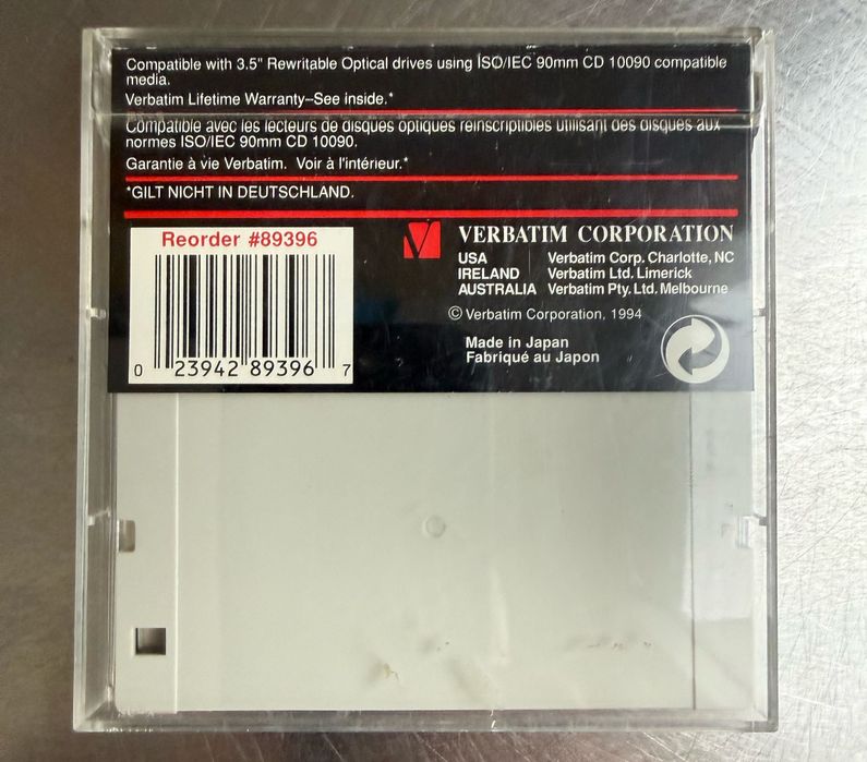 Disco Optico Verbatim 128MB