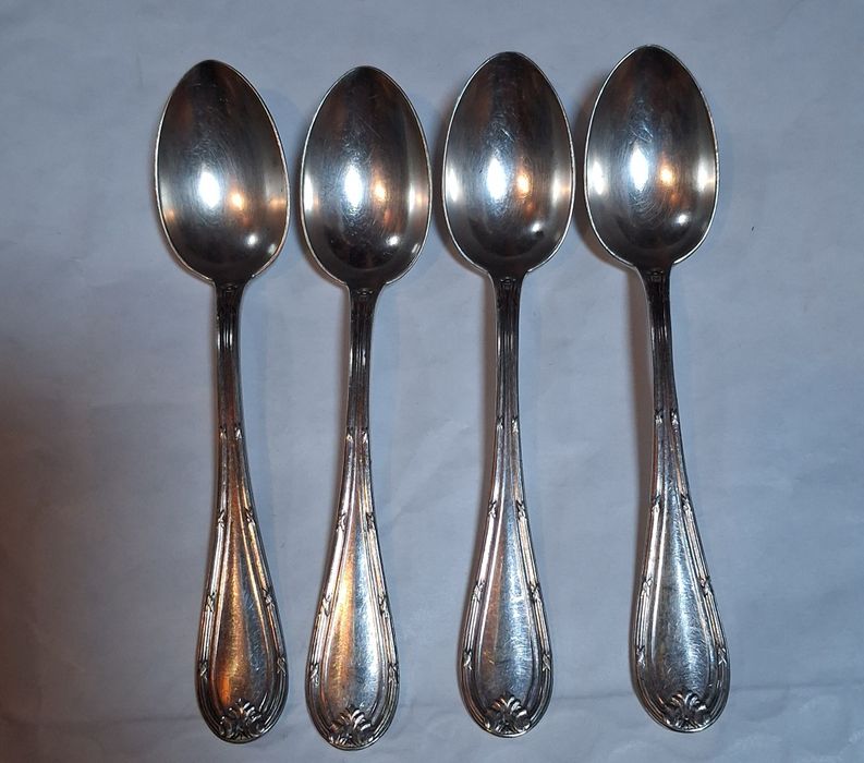 4 colheres antigas banhadas a prata