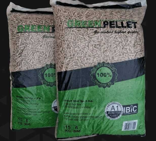 Pellet drzewny GREEN Pellet, sosnowy certyfikat A1 WYSYŁKA