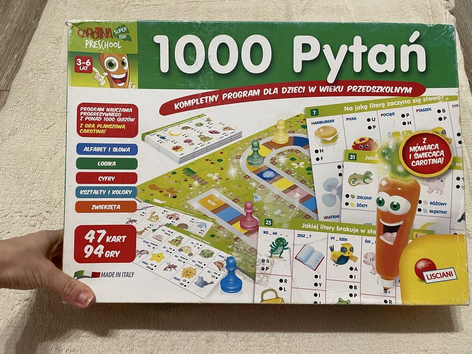 Gra 1000 pytań liściani carotina 3-6lat kompletne karty clementon