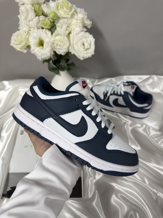 Жіночі кросівки Nike SB Dunk Low Navy Blue найк сб данк білі з синім