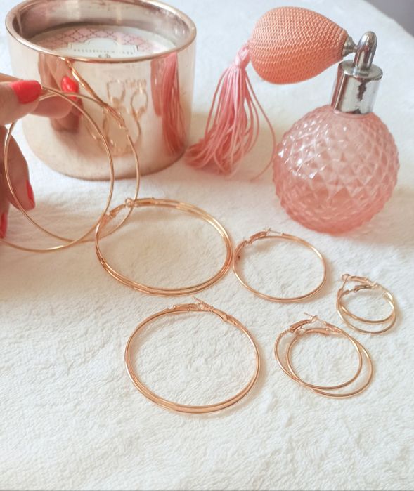 6 pares de Argolas de vários  tamanhos