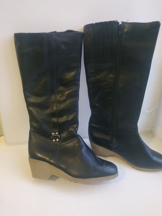 Сапоги зима кожа мех новые