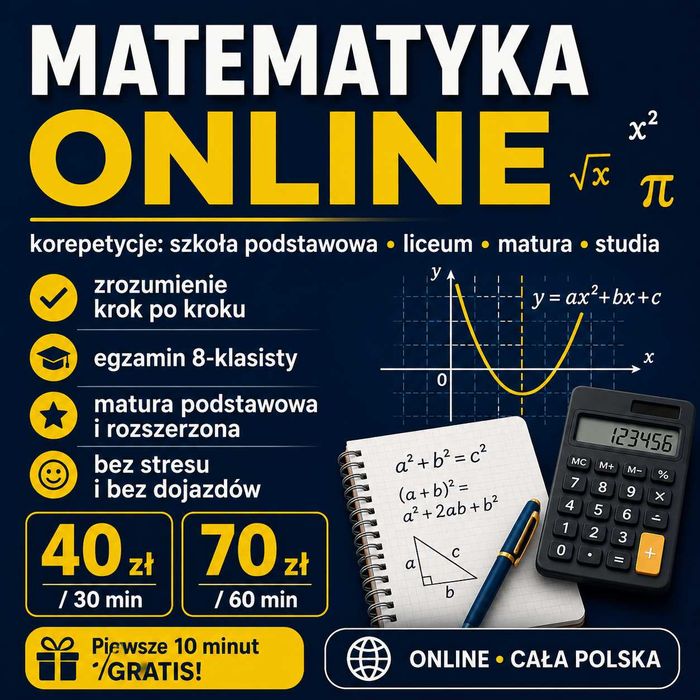 Korepetycje Matematyka online – szkoła podstawowa, liceum, matura