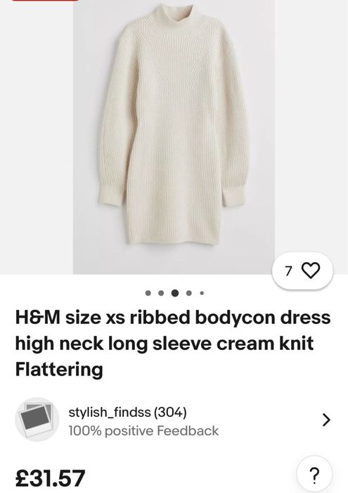 Теплое шерстяное платье-свитер H&M