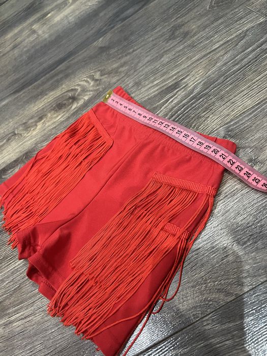 Червоні тренувальні шорти з бахромою shok, для бальних танців