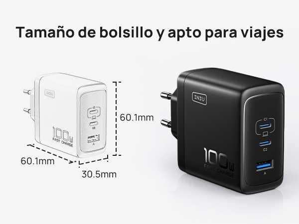 [Novo] Carregador USB 100W GaN, 3 USB, Fast Charge!
