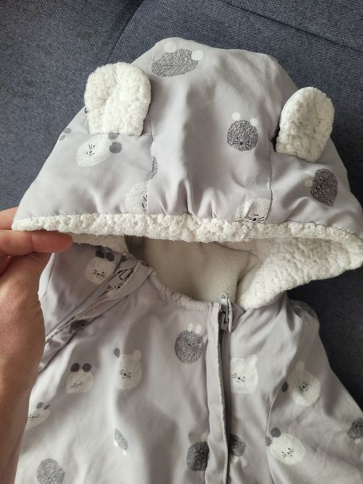 Kombinezon H&M 68 z uszkami miś