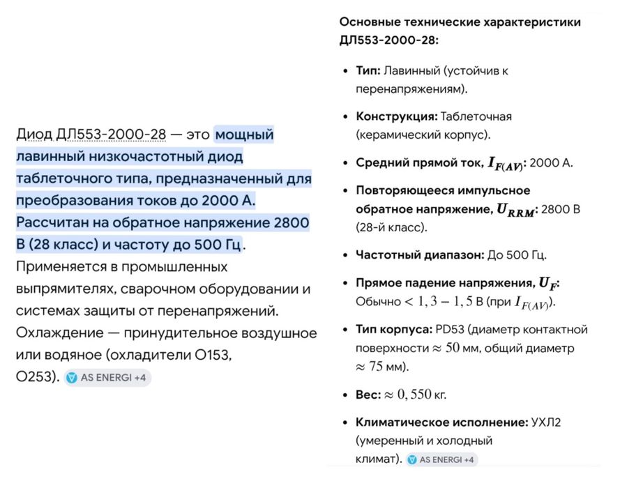 Мощные тиристоры, диоды