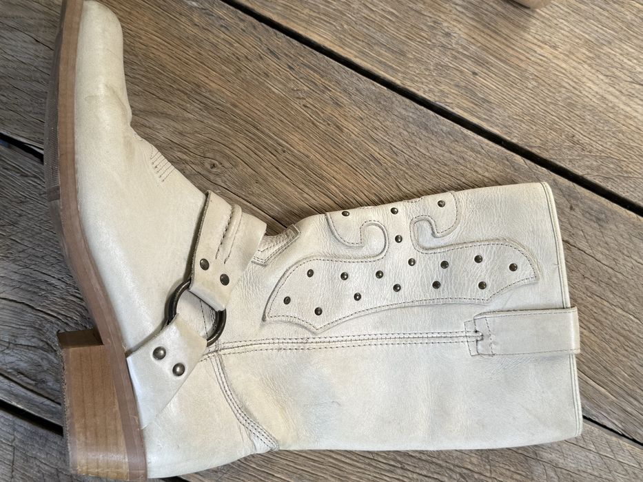 Kowbojki western r 43 kremowe wysokie cowboy vintage
