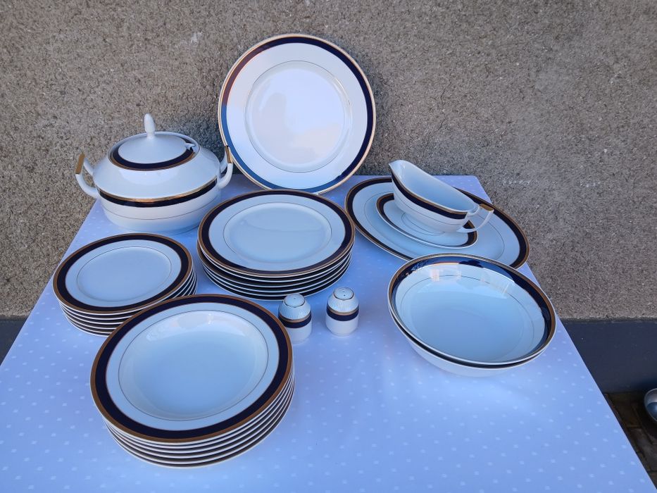 Столовий сервіз кобальт Чехія фарфор столовый сервиз Чехия Thun