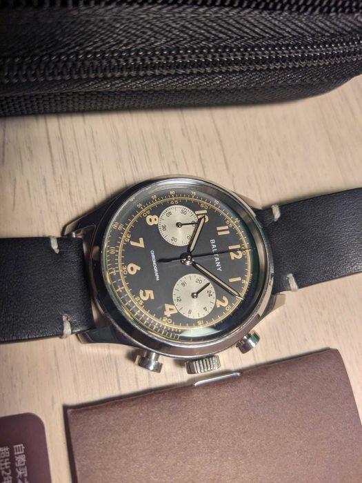 Zegarek Baltany Retro Panda Retro Quartz Chronograph S5034 czarny