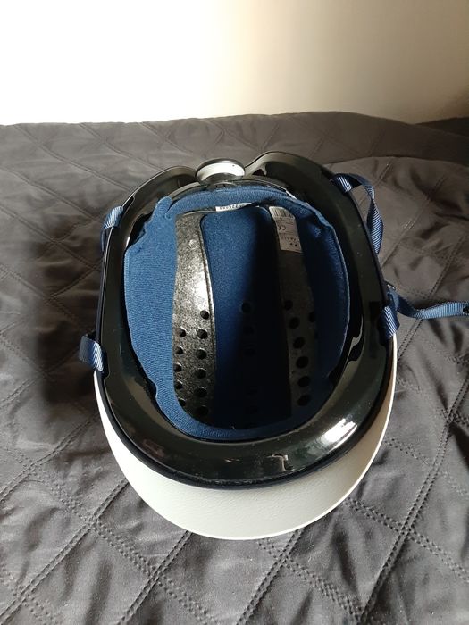 Kask jeździecki dla dzieci Fouganza 100 - Granatowo-Bialy
