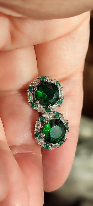 Kolczyki  "Szmaragdowe kwiatki"