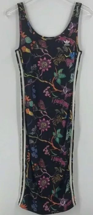 Sukienka marki ADIDAS w kwiaty motyle robaczki ołówkowa 38 40