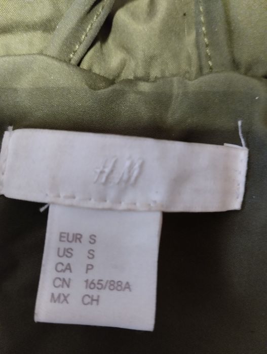 Zimowa Kurtka H&M khaki z kapturem rozmiar S