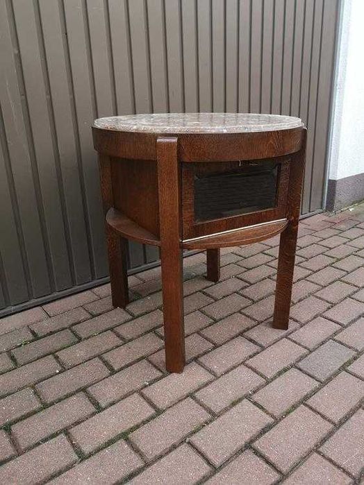 Stolik Barek Okrągły ART-DECO Dębowy Stary Antyk Po Renowacji Okazja.