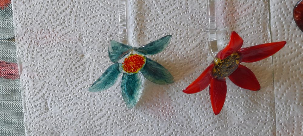 Conjunto de 5 flores em cristal