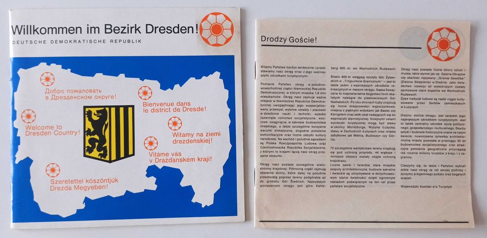 Drezno i okolice przewodnik 1976 rok j. niemiecki j. polski j rosyjski