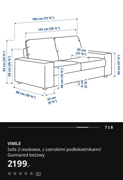 Sofa 2-osobowa VIMLE