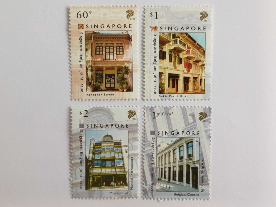 Filatelia - Emissão conjunta Bélgica-Singapura, Arquitetura, 2005