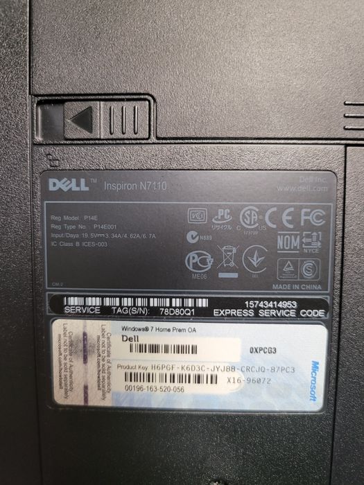 Laptop DELL Inspiron N7110 i3 4GB RAM