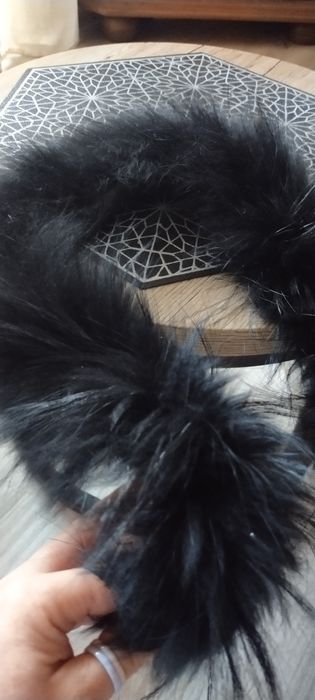 Futerko naturalne obszycie kaptura 67cm czarne