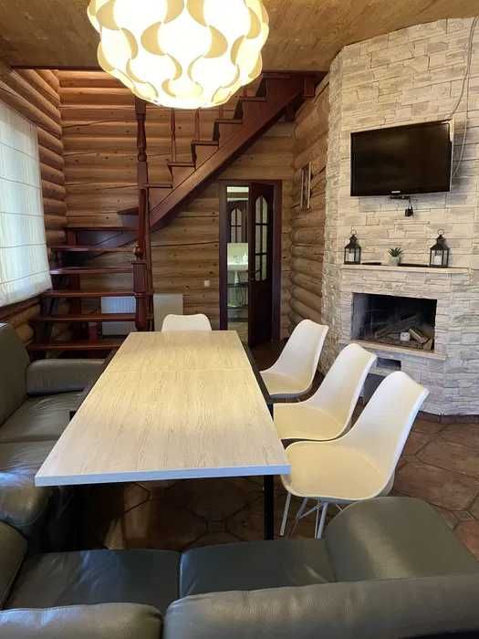 99 Дом сруб с теплым бассейном и баней мангал  Теремки Чабаны