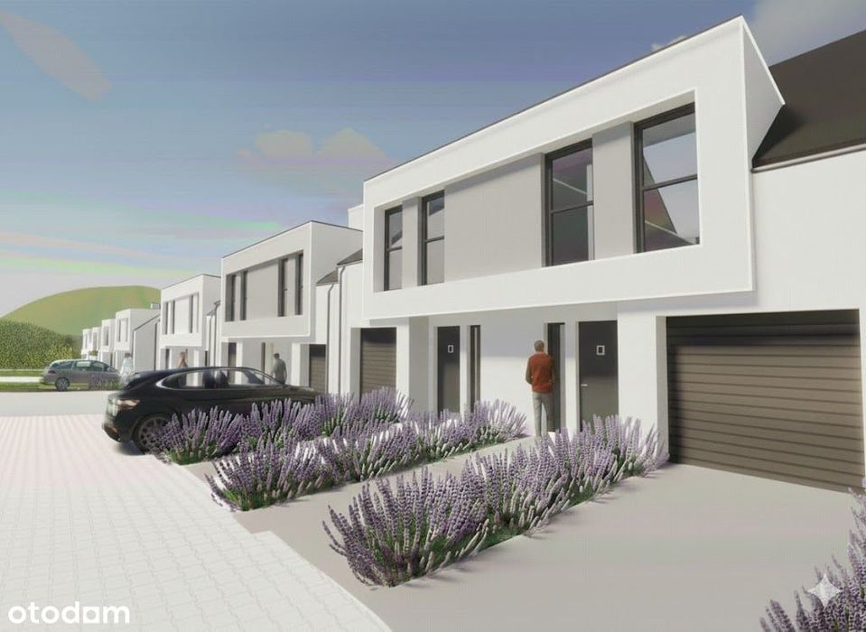 Dom z garażem w zabudowie szeregowej, środkowy, bez prowizji, bez PCC