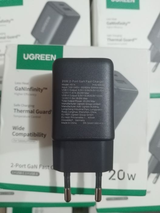 Швидка зарядка Ugreen GaN 20w(тайпс+юсб)