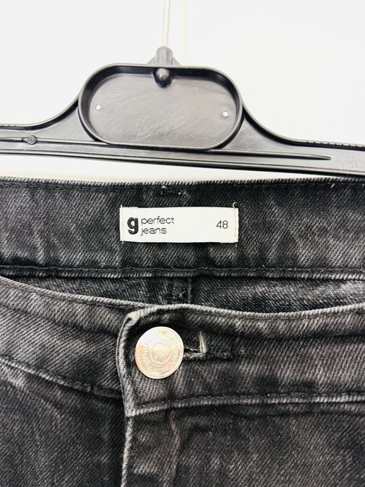 Szare jeansy z przetarciami 4XL 48