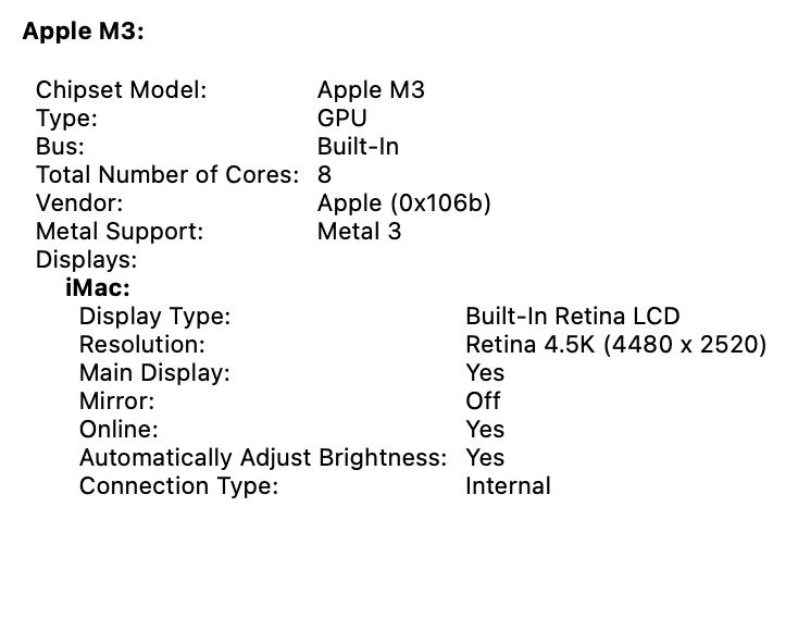 iMac 24’ 2024 M3 8/8 Core 8GB 256GB Silver Box