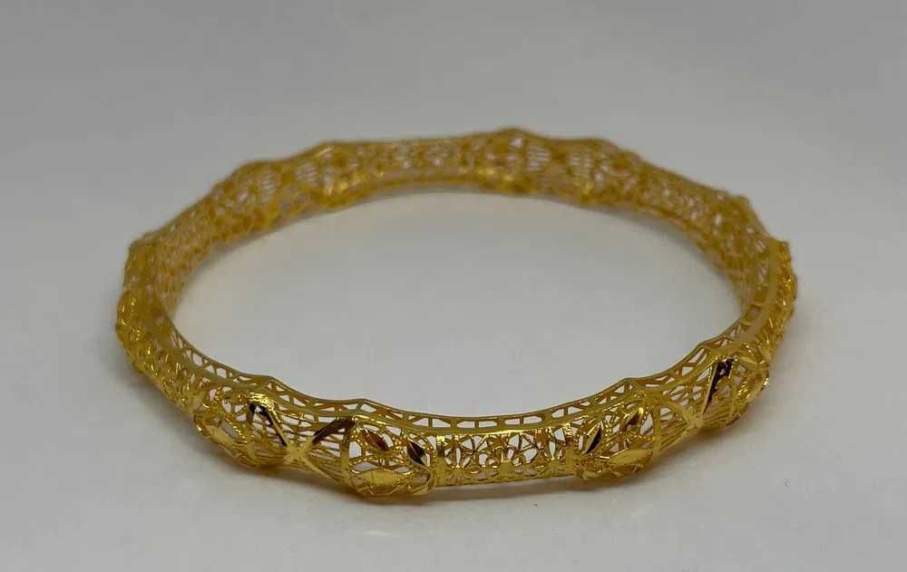 Śliczna złota bransoletka / KOŁO / 10,24g p585 22cm /STERNA złoto