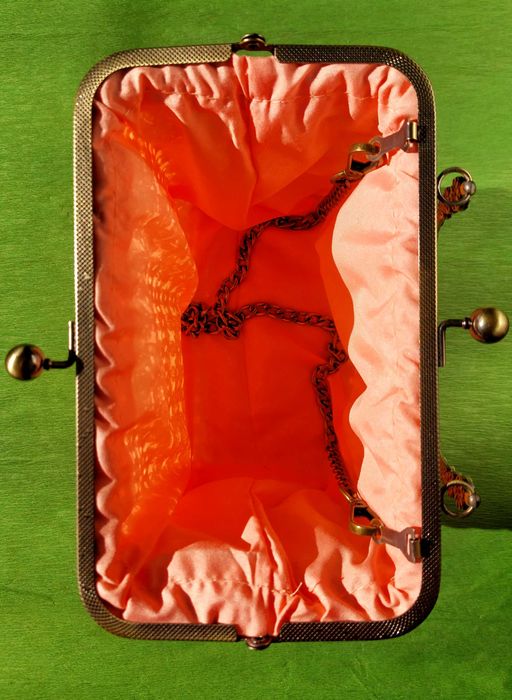 Exclusiva e Única Mala de Miçangas de Cor de Laranja para Senhora