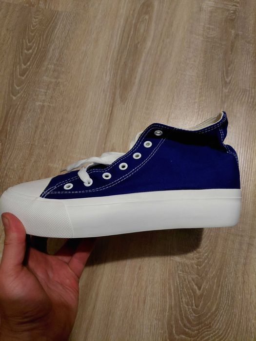 Trampki płócienne Sznurowane buty z grubą podeszwą
