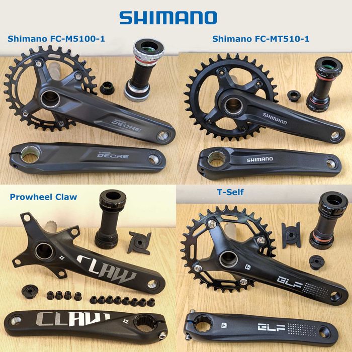 Шатуны разные Shimano 301 MT510 Alivio передние звезды Prowheel