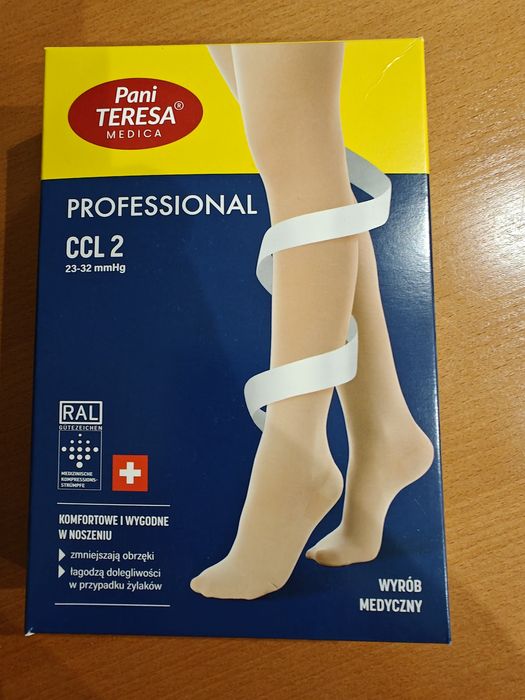 Nowe rajstopy uciskowe Pani Teresa, 2 st. kompresji, M, krótkie