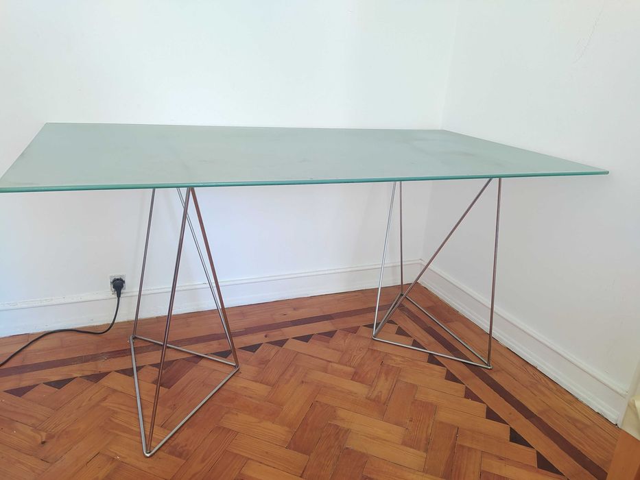 Mesa jantar vidro - oferta 2 cadeiras