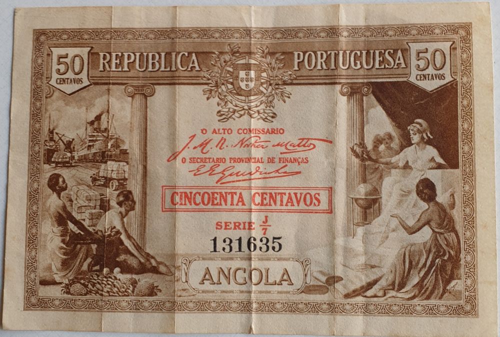 Nota 50 centavos Angola 1923