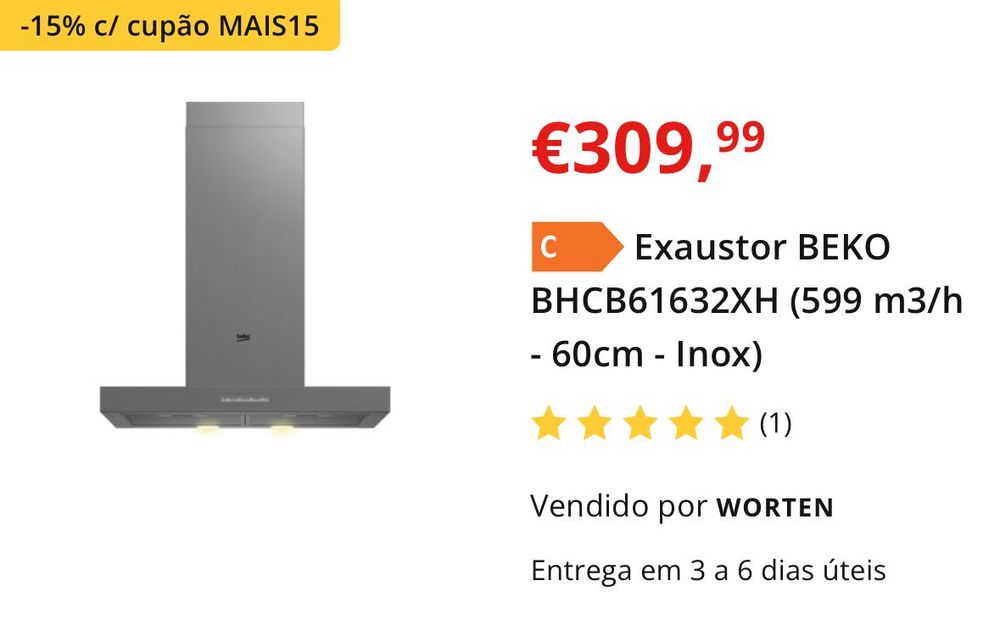 Exaustor novo Beko