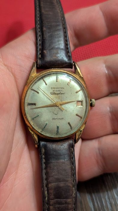 Часы винтажные Ermaten швейцарские, годинник swiss