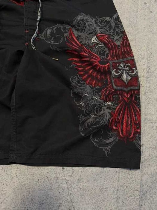Czarne szorty Affliction 36 baggy jorts skate y2k swag alternative