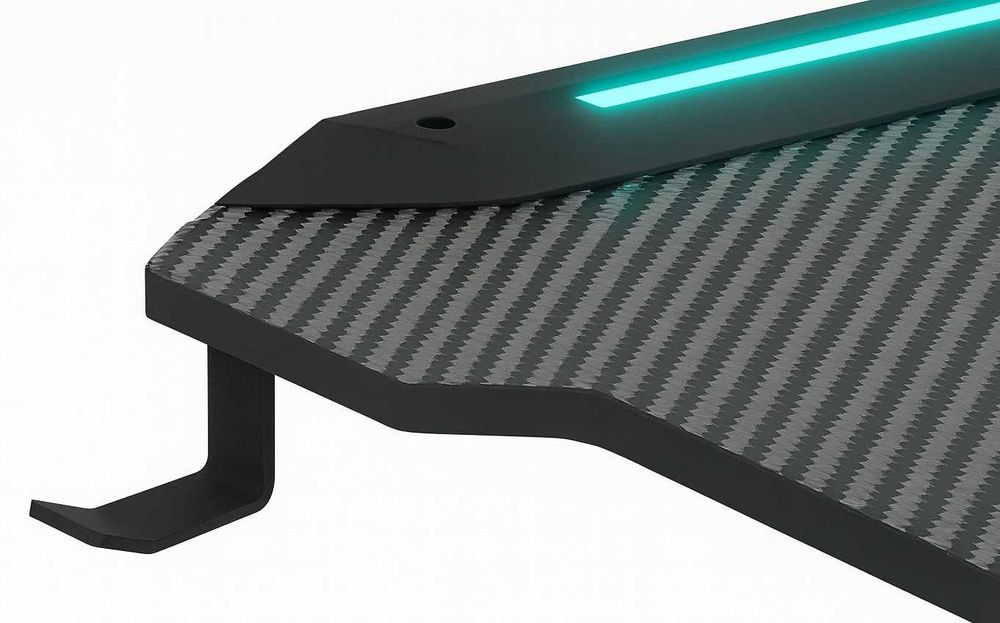 Biurko Gamingowe Komputerowe Stół dla Gracza Nowoczesne LED 140cm BG03