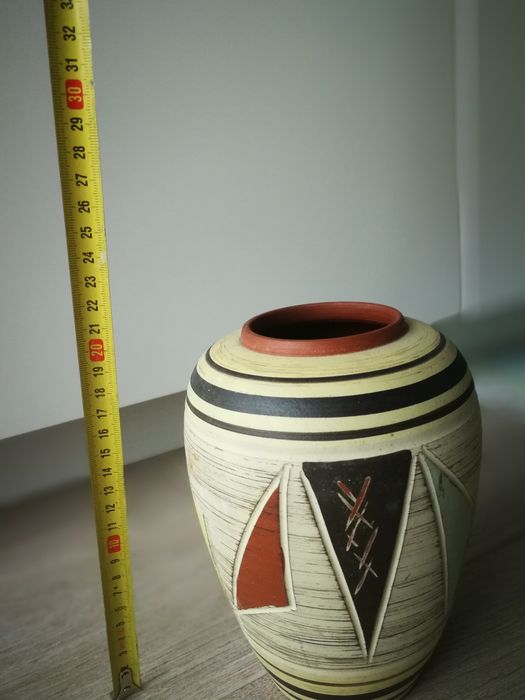Dzbanek wazon wzór etno boho ceramiczny